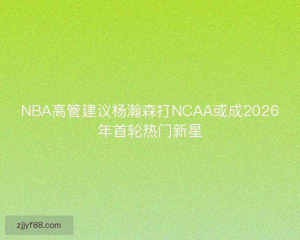 NBA高管建议杨瀚森打NCAA或成2026年首轮热门新星