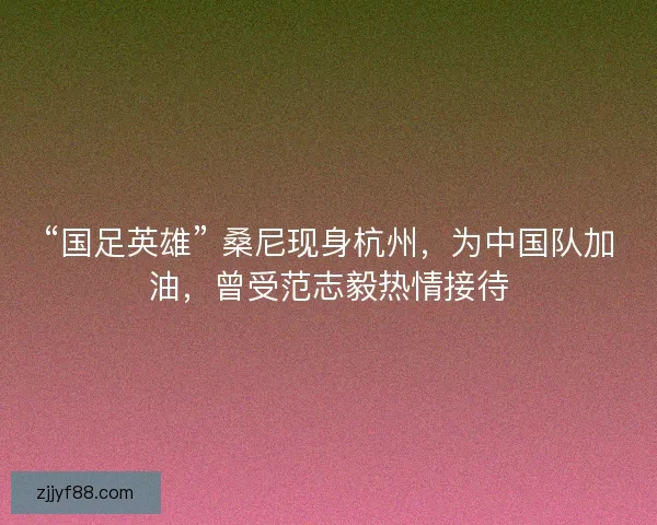 “国足英雄” 桑尼现身杭州，为中国队加油，曾受范志毅热情接待