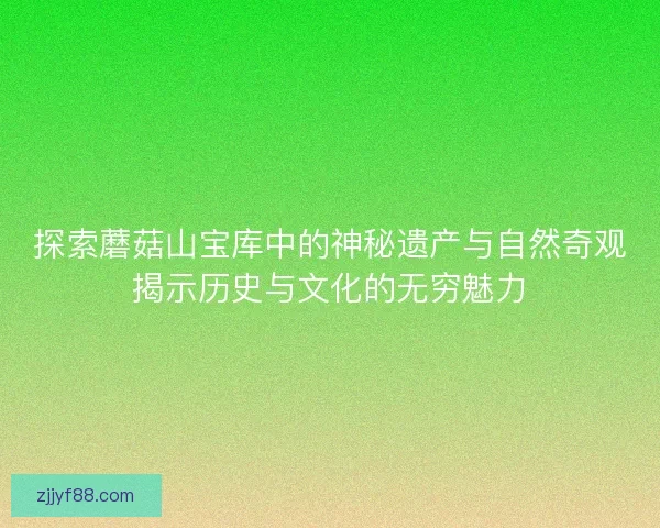 探索蘑菇山宝库中的神秘遗产与自然奇观揭示历史与文化的无穷魅力