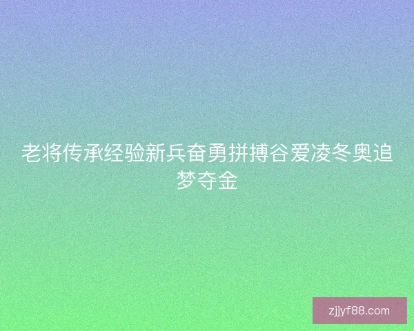 老将传承经验新兵奋勇拼搏谷爱凌冬奥追梦夺金 老将传承经验新兵奋勇拼搏谷爱凌冬奥追梦夺金